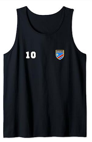 Demokratische Republik Kongo Trikot Nummer 10 Fußball Flagge Tank Top
