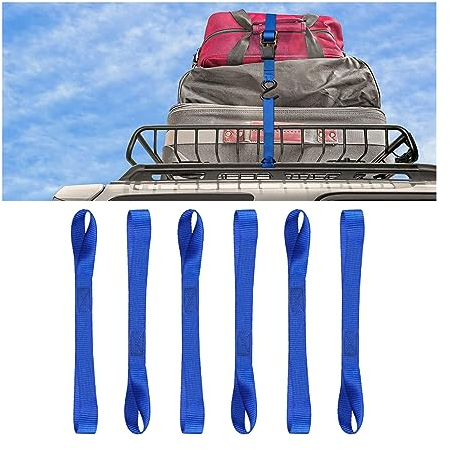 JNNJ 6 Stück Soft Loops Zurrgurte, Gurtschlaufen Motorradtransport Zurrschlaufe, Gurte für Sicheres und Sicheres Trailering von Motorrad Dirtbike ATV UTV(Blau)