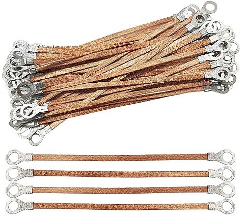 Hayaww 40 Piezas Correa De Tierra De Correa Cable De Tierra De Cobre Cable De Tierra Para Motor Trenza De Cobre Desnuda 2.5mm²20cm Para Conectar A Tierra Bandejas De Cables Y Cajas De Distribución