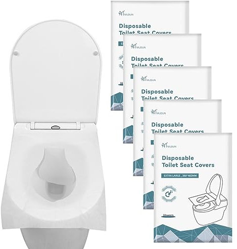 50Pcs Flushable Paper Toilet Seat Covers, Disposable Toilet Seat Covers Hygienic Toilet Seat Mat, Pocket Size, Use in Travel Public Toilets for Kids Adults Pregnant Women