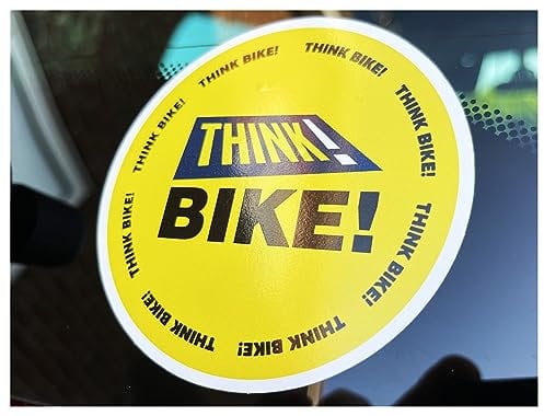 Gloss Think Bike Round Updated Motorcycle Road Safety Car Window Sticker