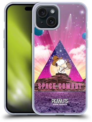 Head Case Designs Offizielle Peanuts Nebelfleck-Dreieck Snoopy Raumcowboy Soft Gel Handyhülle Hülle kompatibel mit Apple iPhone 15 Plus