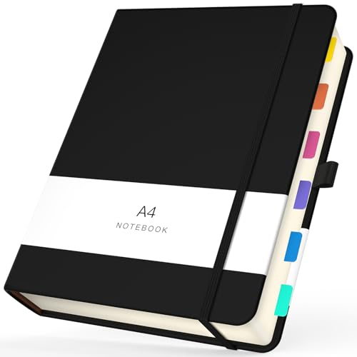 Yarotm Notizbuch A4 Kariert - Hardcover Tagebuch 360 Seiten, 100gsm Papier, Notizbuch Leder PU, Notizblock Für Notizen, Planung, Studium, Reisen, Zeichnungen
