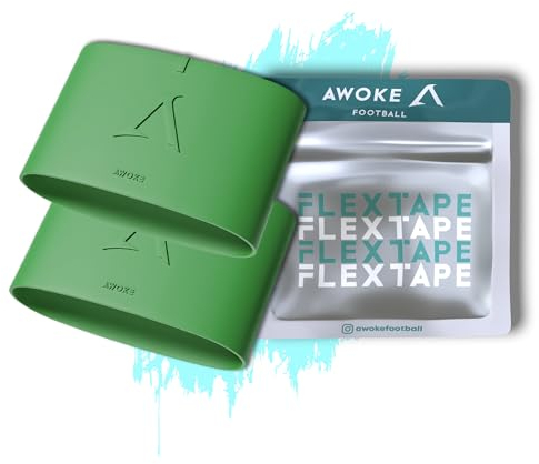 AWOKE® Schienbeinschonerhalter Flex Tape – Stutzenhalter Fussball Kinder & Erwachsene – Grip Tape sicherer Halt – Schienbeinschoner Halter für Fußball – Schienbeinschoner Halterung Kinder - Grün