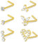 VF VFUN 6Pcs 18G Nasenstecker Nasering Edelstahl Nasenpiercing L-Form Nasenpiercing Diamant CZ Herz Schmetterling Nostril Piercing Schmuck für Frauen Männer Gold