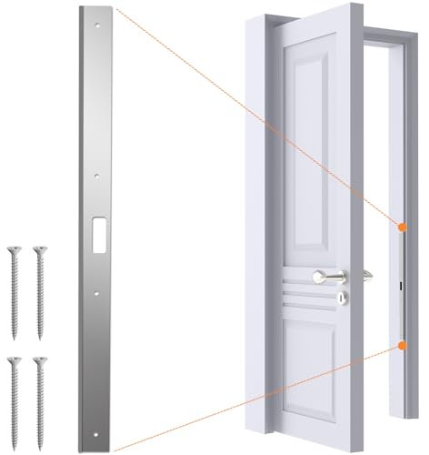 24 Interior Door Jamb Repair Kit for Interior Doors，Extended Door Strike Plate Reinforcement Plate for Interior Door Deadbolt, Fit Any Interior Door Jamb Door Frame (Satin Nickel)