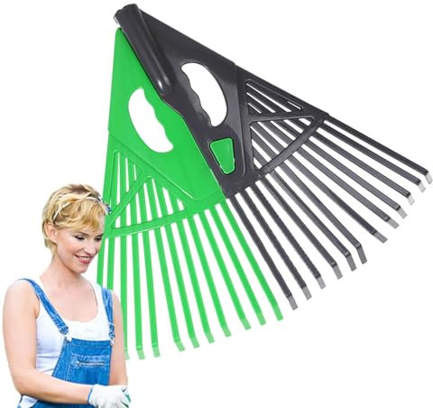 Rurunklee Gartenrechen für Blätter, Rechen für Rasen, gespleißte Gartenlaube, tragbar, 2 Farben | Rasenpflege, manuelle Gartenwerkzeuge, wasserdicht