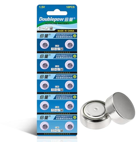 Remplacement De La Pile De La Montre LR626,Lot D'assortiment De Piles De Montre 1,5 V LR66 SR626SW LR626 AG4 377A - Lot de 10 Piles Bouton LR66 SR626SW LR626 AG4 377A pour Chronomètre, Jauge