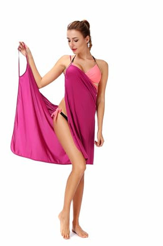 FXTYK Bikini Cover Up Strandkleid Sexy Spaghetti-TräGer RüCkenfreies Langes Wickelkleid Summer Strandkleider Damen Sommer Bademode Dress