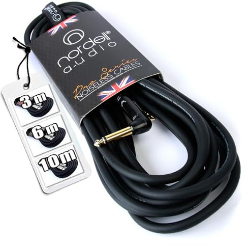 Nordell Pro Guitar Lead/Cable: 20ft/6m Electric/Electro-Acoustic/Bass Right Angled