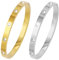 MILAKOO 2PCS Damen Armreif Set für Frauen 6mm Titanstahl Armband Set Freundschaft Armbänder Gold Silver