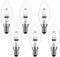 OurLeeme Halogen Bulbs Dimmable B22 Bulb 28W LED Small Screw Light Bulb C35 Halogen Candle Bulb 2700K 42W Candle Light Bulbs,Pack of 6