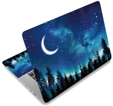 PLIGREAT 3 Pcs Laptop Skin Stickers Vinyl Decals for PC Notebook Laptops Keyboard Cover Laptop Case Protector Films Decorative Laptop Sticker Waterproof Removable Aurora Night Piece Laptop Decals
