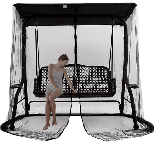 Zanzariera per patio, zanzariera per portico esterno, altalena, tessuto di apertura e tetto, rete per portico, tenda anti-zanzara per patio esterno, rete da tenda con chiusura magnetica