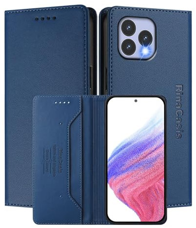 MOJIA Custodia per Cubot P80 / Wiko T60, Resistente a Cadute e Graffi, Alta qualità PU Pelle Stile Portafoglio Cover Folio con Chiusura Magnetica. Dark Blue