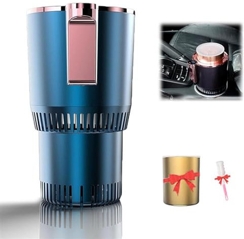 Smart Car Cup Holder with Heating and Cooling Function Electric Cooler Warmer for Drinks 2 in 1 Temperature Control Sapphire Blue