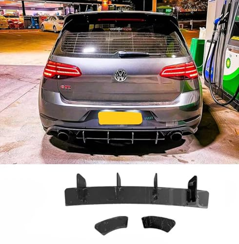 For VW Golf GTI MK7.5 Rear Blade Fin Diffuser & Side Splitters Spoiler Body Kit