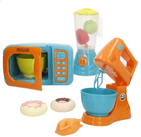 COLORBABY My Home Set electrodomésticos juguete, Microondas, Licuadora, Batidora para niños, Juguetes niños 24 meses, Accesorios cocina infantil, Juego tareas hogar, Juegos imitación (47952)