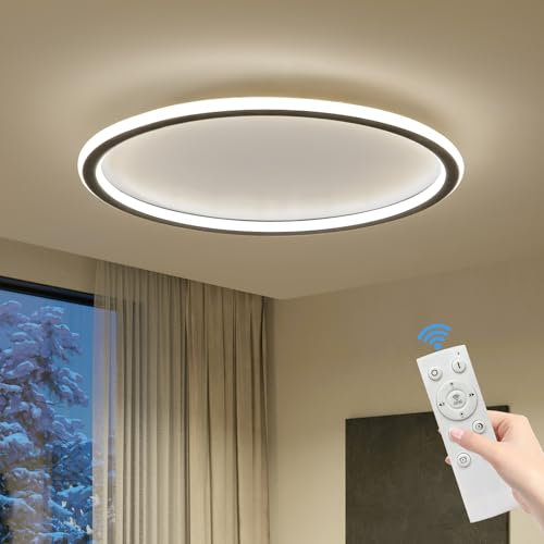 Mikeru LED Deckenleuchte Rund, 50cm LED Ring Deckenleuchten 10% bis 100% Dimmbare Decken Lampe Küchen Licht 3000K/4500K/6500K Einstellbare Badezimmer Decke Licht für Wohnzimmer, Flur, Treppenhaus