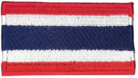 BeBuz All Country Flag Patches, Embroidered Iron-On/Sew On National Flags, World Country Badge Appliques Travel Souvenir Patch for Jacket, Backpack, Hat, DIY Craft (Thailand Flag)