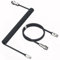 MAMBASNAKE C01 Cable Teclado Espiral, Cable USB C para Teclado Gaming, Cable Aviador para Teclado Mecánico, Tipo C a USB A, TPU Coiled Cable con Conector de Aviación de Metal Desmontable - Negro