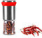 Fleymu Moulin à Piment en Verre et Acier Inoxydable 100ml - Moulin à Épices Réglable pour Chili Sec, Poivre et Herbes, Mécanisme de Broyage Sans Rouille