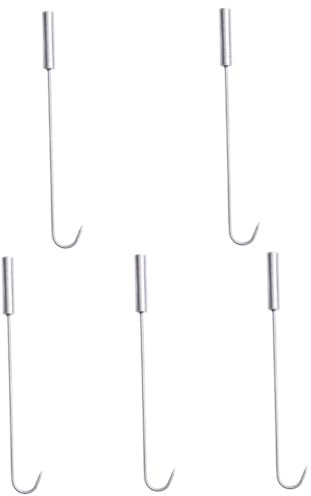 Alipis 5 Pièces crochet à viande en acier inoxydable flipper crochet à saucisse brochette pour grillades tourneur nageoire à crochet batteur pour barbecue Silver