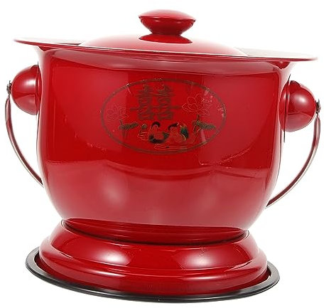 COLLBATH Pot De Chambre Avec Couvercle Bassin De Lit Acier Inoxydable Portable Poignée Urinoir Facile Nettoyer Isolation Odeur