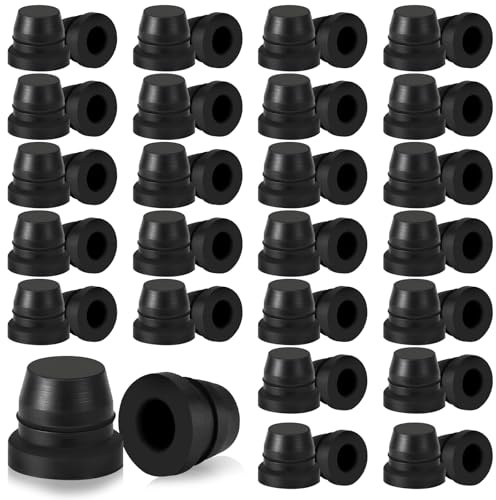 Seconero 50 STK Bremsentlüfter Schraubkappen, 6mm Gummi Fett Zubehör Kappen | M6 M8 M10 Schmiernippel Kappen, Schwarz, Fett Fitting Staubschutzkappen, Bremsentlüftung Nippelkappe für Automotive Motorrad