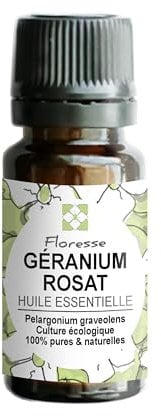 FLORESSE- Huile Essentielle de GERANIUM ROSAT - 10ml - 100% Pure, Naturelle