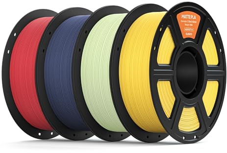 ELEGOO Matte PLA Filament Marineblau Rubinrot Mintgrün Sonnengelb 4KG | Sauber gewickeltes Filament, Einfach zu Bedienen, 1kg Kunststoffspule(2.2lbs) PLA Matte Filament für Meisten FDM 3D Drucker