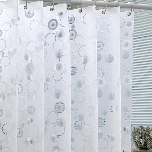 WELTRXE Duschvorhang Anti-Schimmel mit Gewicht Magnet unten, Wasserdichter Badezimmervorhang mit 12 Rostfreien Haken für Badewanne, Dusche, 183x183cm, 3D Mattblase