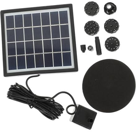 VILLCASE Pompe Eau Solaire pour Jardin Fontaine Extérieure Petite Pompe de Bassin Flottante Plastique et Inox Fonctionnement Automatique et Silencieux pour Décor de Jardin et Aération