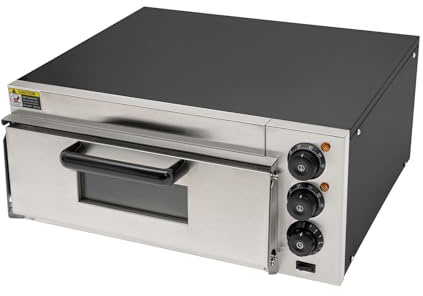 Horno eléctrico para pizza, 2000 W, 20 L, para interiores, con 2 reguladores de temperatura, 50-350 ℃, 0-30 min, rango temporal, para restaurantes, panaderías, uso doméstico
