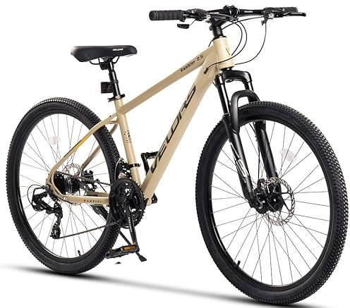 kozamas VTT 26 pouces pour adulte 150 à 165 cm | Dérailleur 21 vitesses & freins à disque | VTT Hardtail avec fourche de suspension de 100 mm | Charge maximale 120 kg, noir/olive (85 % monté)