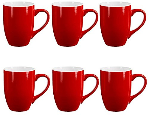 Secret de Gourmet - Lot de 6 Mugs Colorama 38cl Rouge