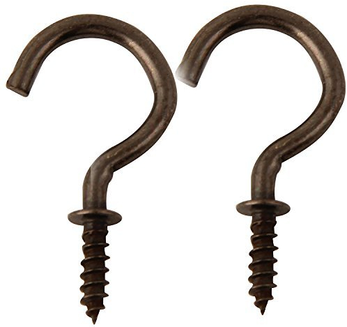 Antique Brass 32MM Small Shouldered Cup Hooks For Hanging Coffee Mugs, 20PACK