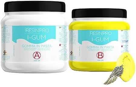 I-GUM: Silikonkautschukpaste für Formen (1Kg) Ungiftig und schnell - Kompatibel mit Epoxid, Polyurethan, Wachs, Seife, Gips, Zement - Härte 38 Shores - 100% Made in Italy