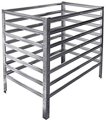 shelfplaza® HOME Komposter Metall 100x110x50 cm/Komposter 550 Liter/Komposter Stecksystem als Garten Komposter Metall verzinkt als Kompostierer für Garten Komposthaufen Metall/Kompost