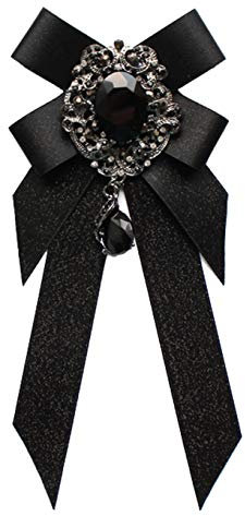 Cheerlife Fashion Schleifenbrosche mit Strass Fliege Bogen Halsband Bow-Knoten Kragen Brosche Schleife Schwarz