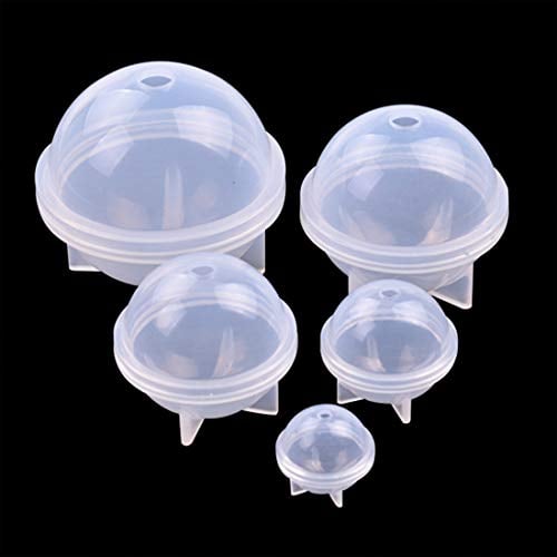FineInno 5 Stück Kugel Gießform Ball Resin Molds Rund Epoxidharz Formen Sphere Silikonform für DIY Schmuck, Anhänger, Ohrringe,Schmuckherstellung