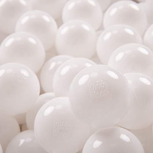 KiddyMoon 100 ∅ 7Cm Bolas Colores De Plástico para Piscina para Niños, Blanco