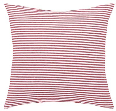 sourcing map Gestreifte Leinen-Kissenbezüge, 1 Stück, Kissenbezüge mit Reißverschluss für Sofa, Schlafzimmer, dekorative Couch-Kissenbezüge, 45 x 45 cm, Rot und Weiß