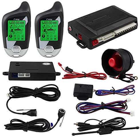 EASYGUARD 2 Wege Auto Alarmanlage EC203 mit LCD Pager Display, Ultraschallsensor & Schocksensor DC12V