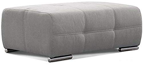 Cavadore Hocker Mistrel, Sitzhocker mit leichter Fleckentfernung dank Soft Clean, geeignet für Haushalte mit Kindern, Haustieren, 109 x 42 x 73, hellgrau