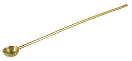 NKlaus Weihrauch Harz Kräuter Löffel Messing Gold massiv Weihrauchlöffel Räucherwerk 2231