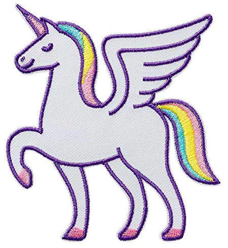 Mono Quick Einhorn MIT FLÜGELN - Aufnäher Aufbügler Applikation Iron-On Patch