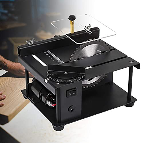 FZYE Multifunctional Table Saw, Small Bench Saw Cutting Depth 35Mm, 7-Speed Adjustment Mini Table Saw for Wood, Metal, Plastic Cutting DIY Model Making
