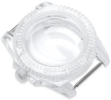 MODJUEGO Kit de caja de reloj de plástico transparente SUB de 40 mm para NH35A/NH35/NH36/4R/7S Accesorios de pieza de reparación de movimiento de reloj, Con luz verde, Moderno