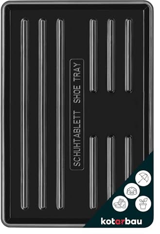 KOTARBAU® Bandeja de goteo para zapatos, 60 x 40 cm, Color negro, Bases escurridoras, Bandeja con borde elevado para secar calzado, Posazapatos